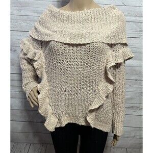 Vintage Express Ruffled Sweater Pastel Pink